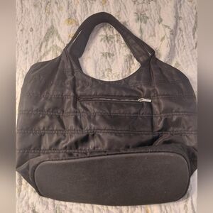 Lug Black Gondola Slouchy Tote Bag Pockets Zipper
